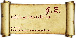 Gácsi Richárd névjegykártya
