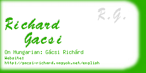 richard gacsi business card