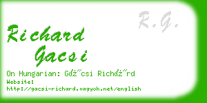 richard gacsi business card